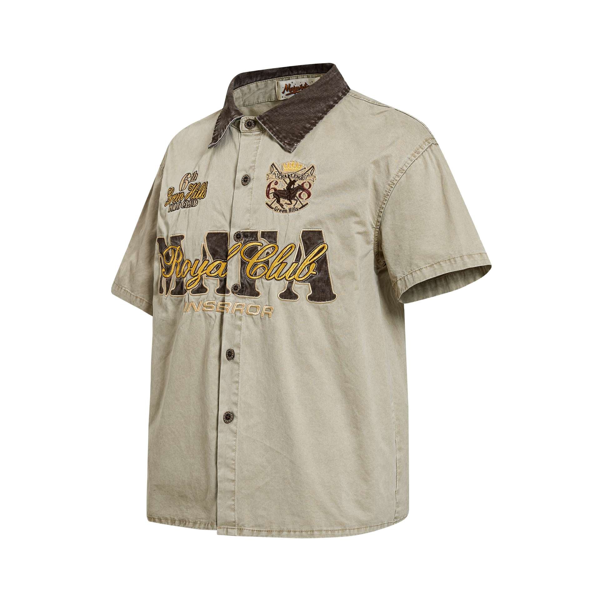 Emblem Embroidered Short Sleeve