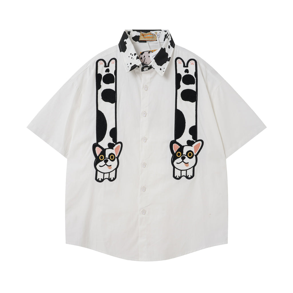 Spotted Embroidery Short Sleeve