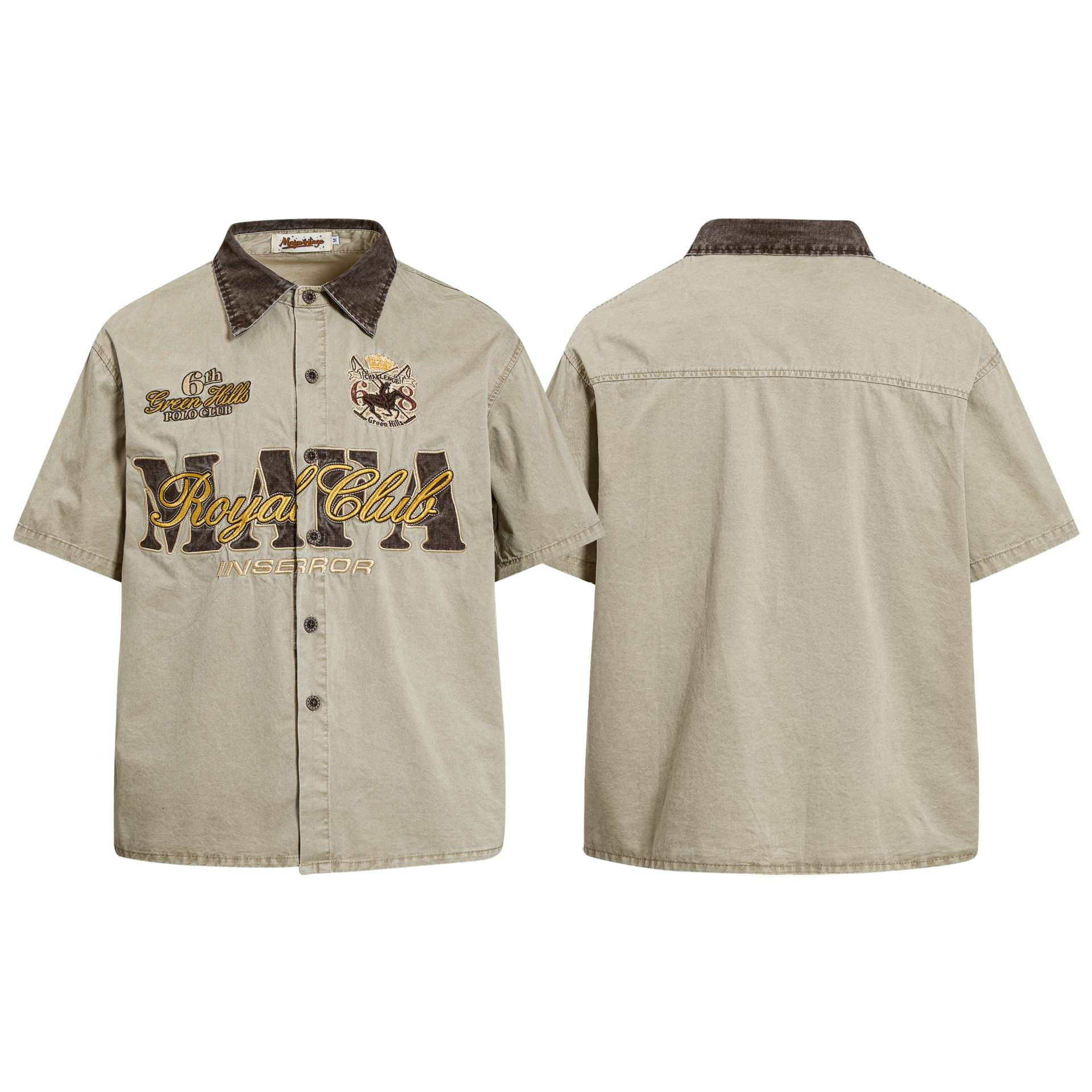 Emblem Embroidered Short Sleeve