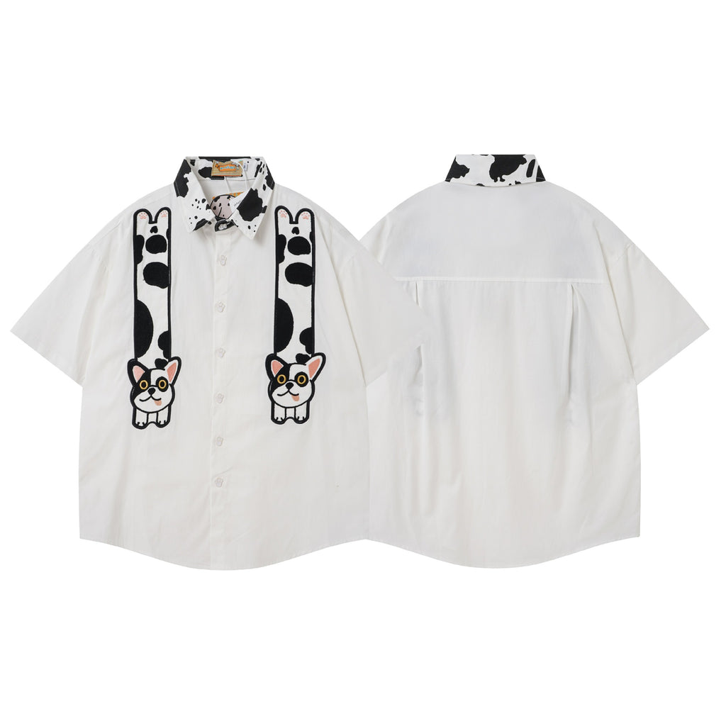 Spotted Embroidery Short Sleeve